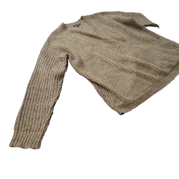 Pink Clover Wrap Front Sweater Taupe Womens Medium - Picture 5 of 16